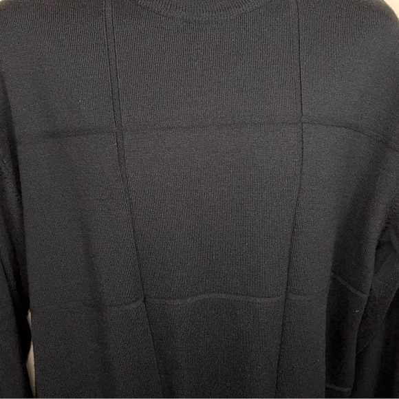 XL VINTAGE TSR MENS BLACK SWEATER LONG SLEEVE HIGH NECK KNIT ACADEMIA STRETCH - Picture 2 of 13